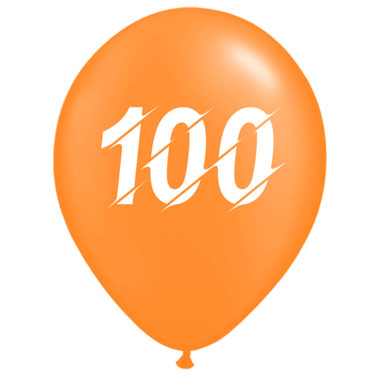 Bild von Motivballon 100 Orange